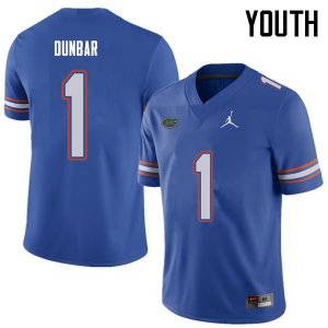 Youth Florida Gators #1 Quinton Dunbar NCAA Jordan Brand Royal Authentic Stitched College Football Jersey KMY6762BM